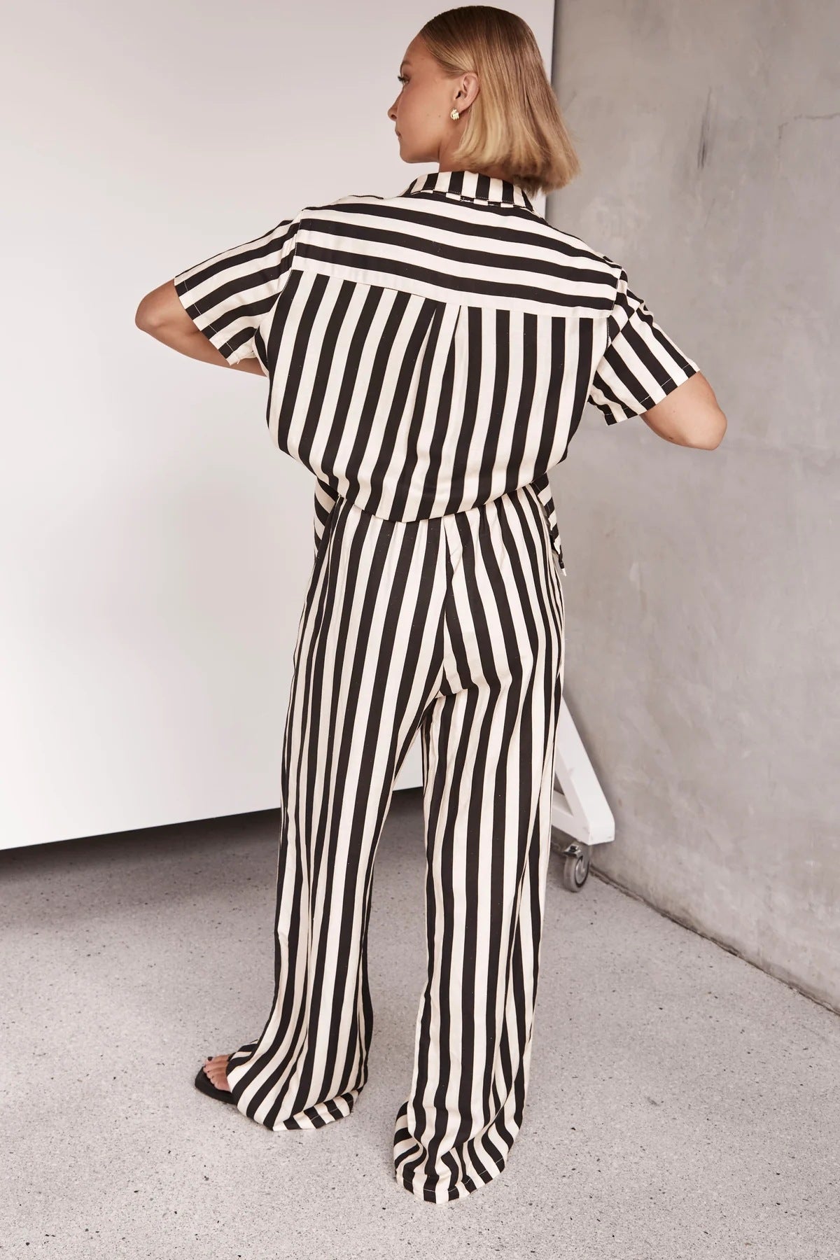 Casual Loose Striped Shirt and Pants Set