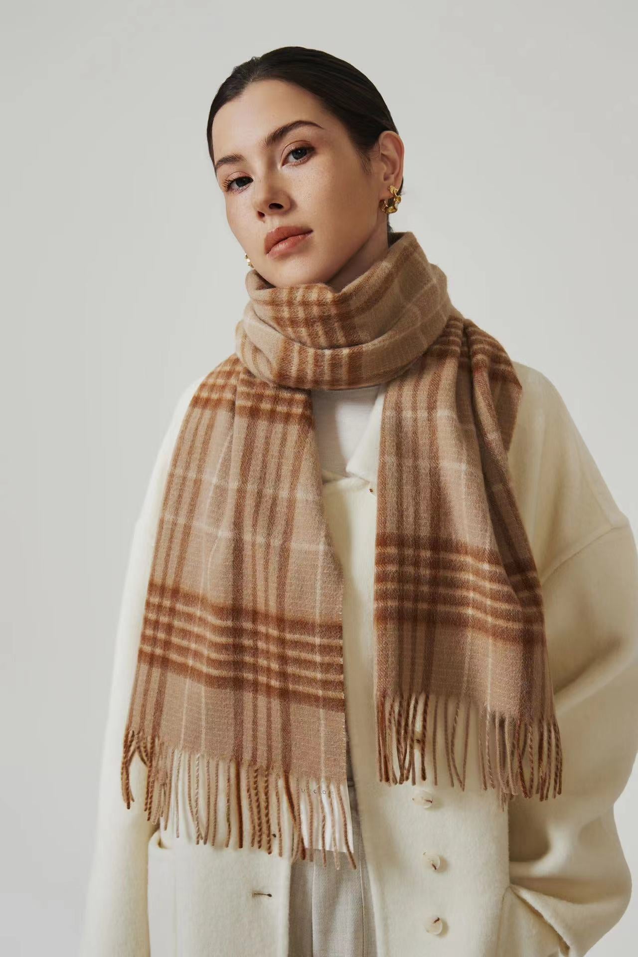 Timeless Plaid Tassel Scarf