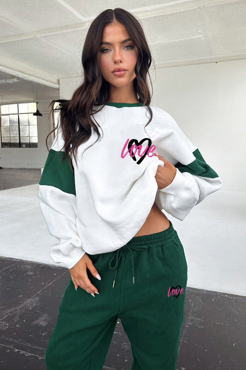 Set aus Sweatshirt und Jogginghose mit „Love“-Grafik für Damen