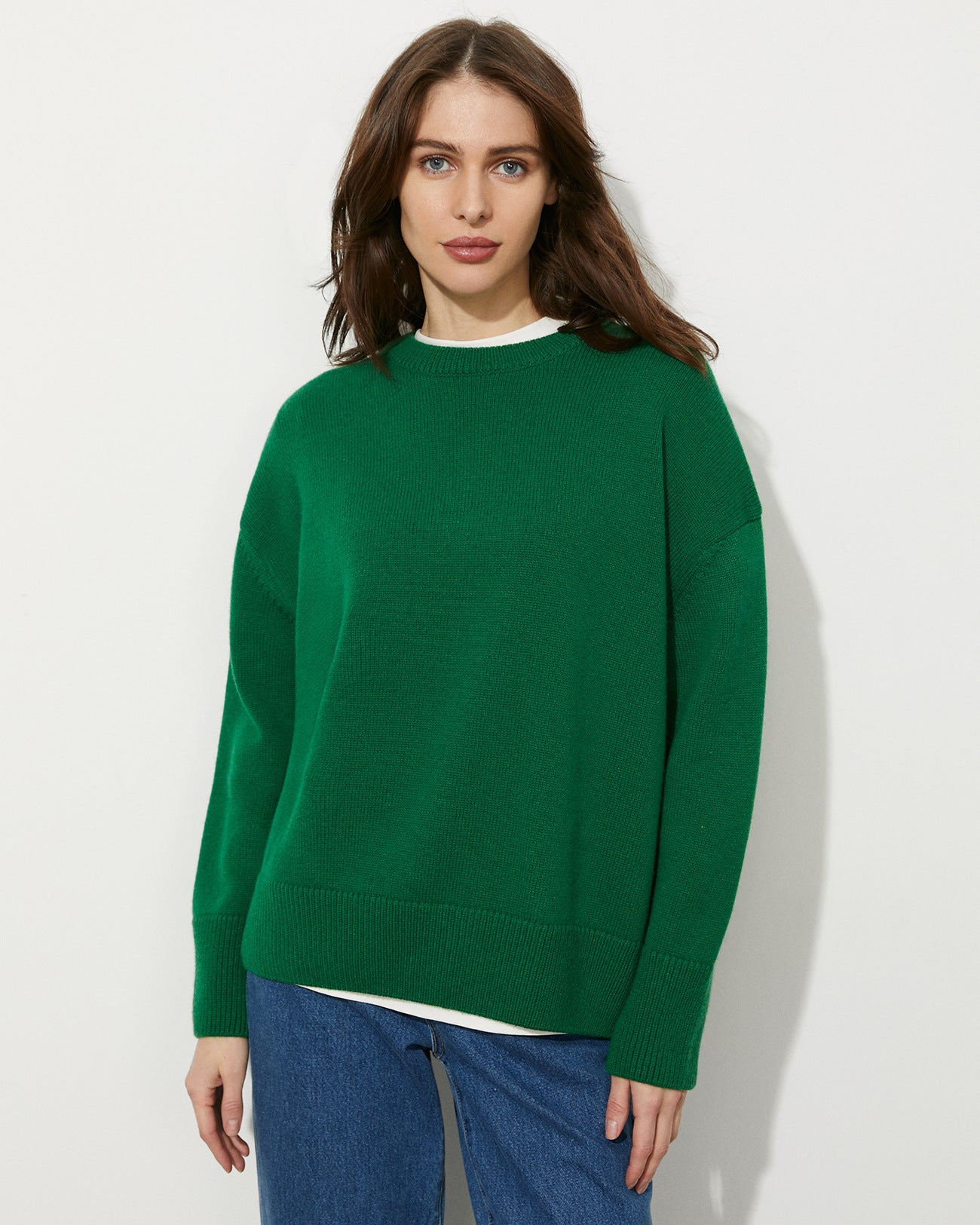 Damen Oversize Pullover Baumwolle In Herbstfarben Langarm