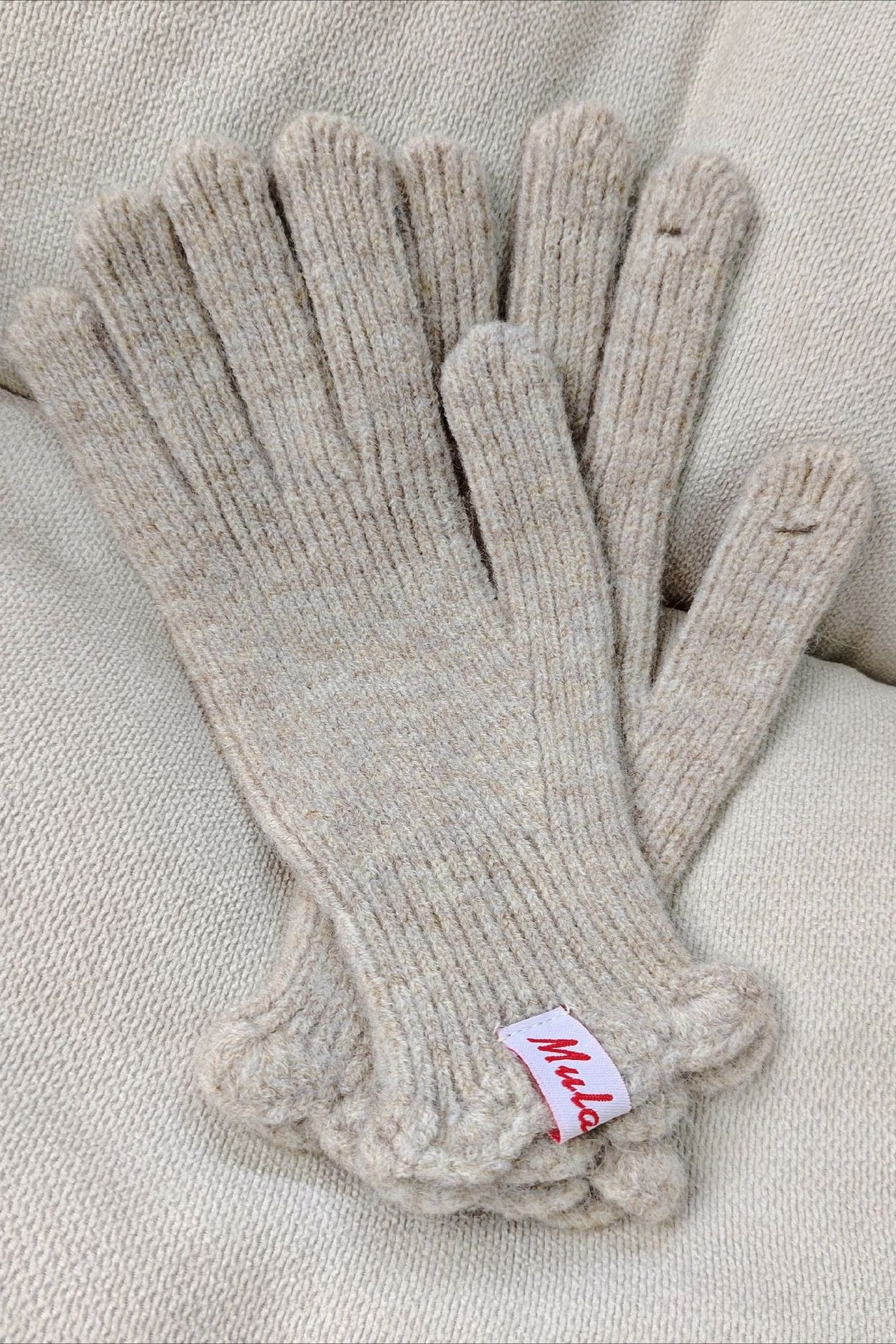 Gestrickte Winterhandschuhe aus Spitze und Wolle für Damen