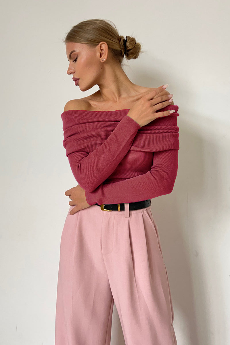 Serene Drape Off-Shoulder Sweater