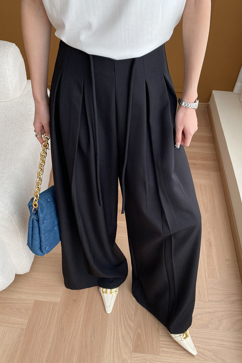 Luxurious High-Waisted Wide-Leg Pants