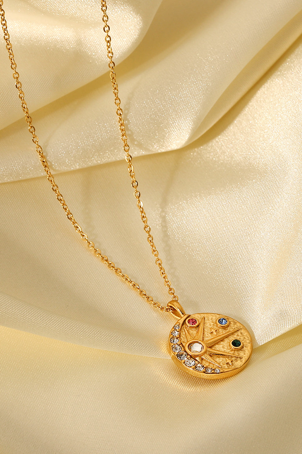 Elegant Gold Sun Pendant Necklace